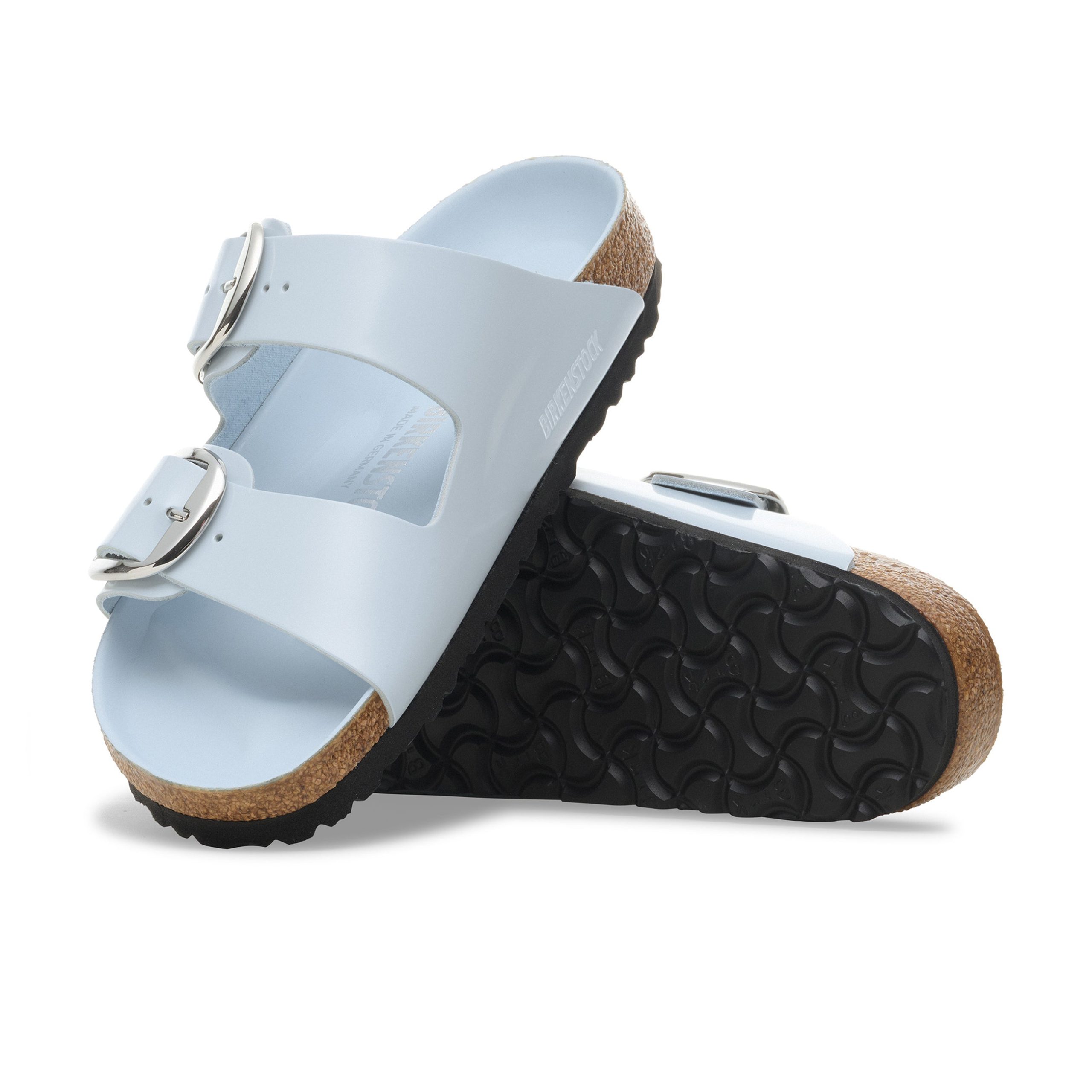 Arizona Big Buckle High Shine Baby Blue Natural Leather Patent - Image 4
