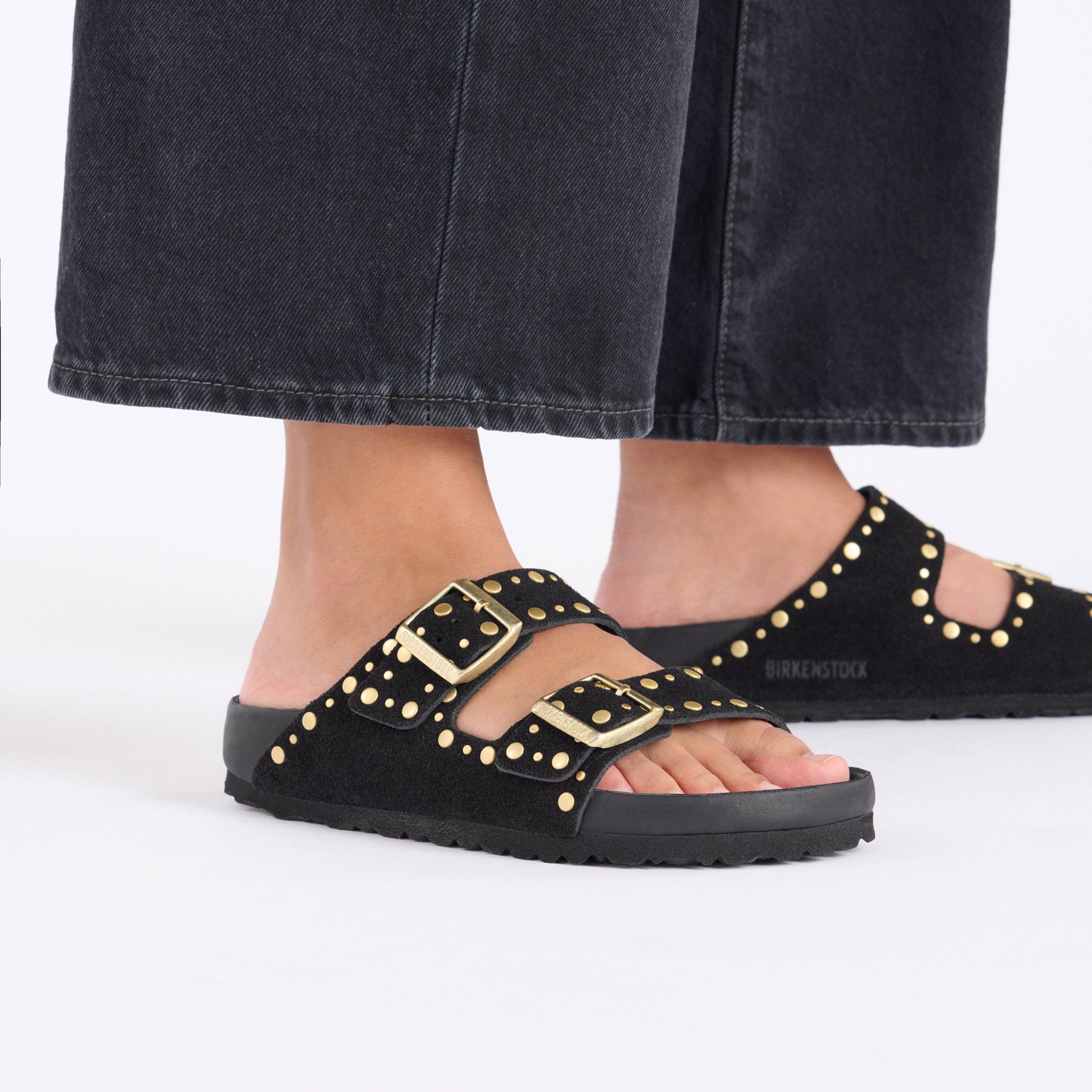 Arizona Exquisite Rivets Black Suede Leather - Image 5