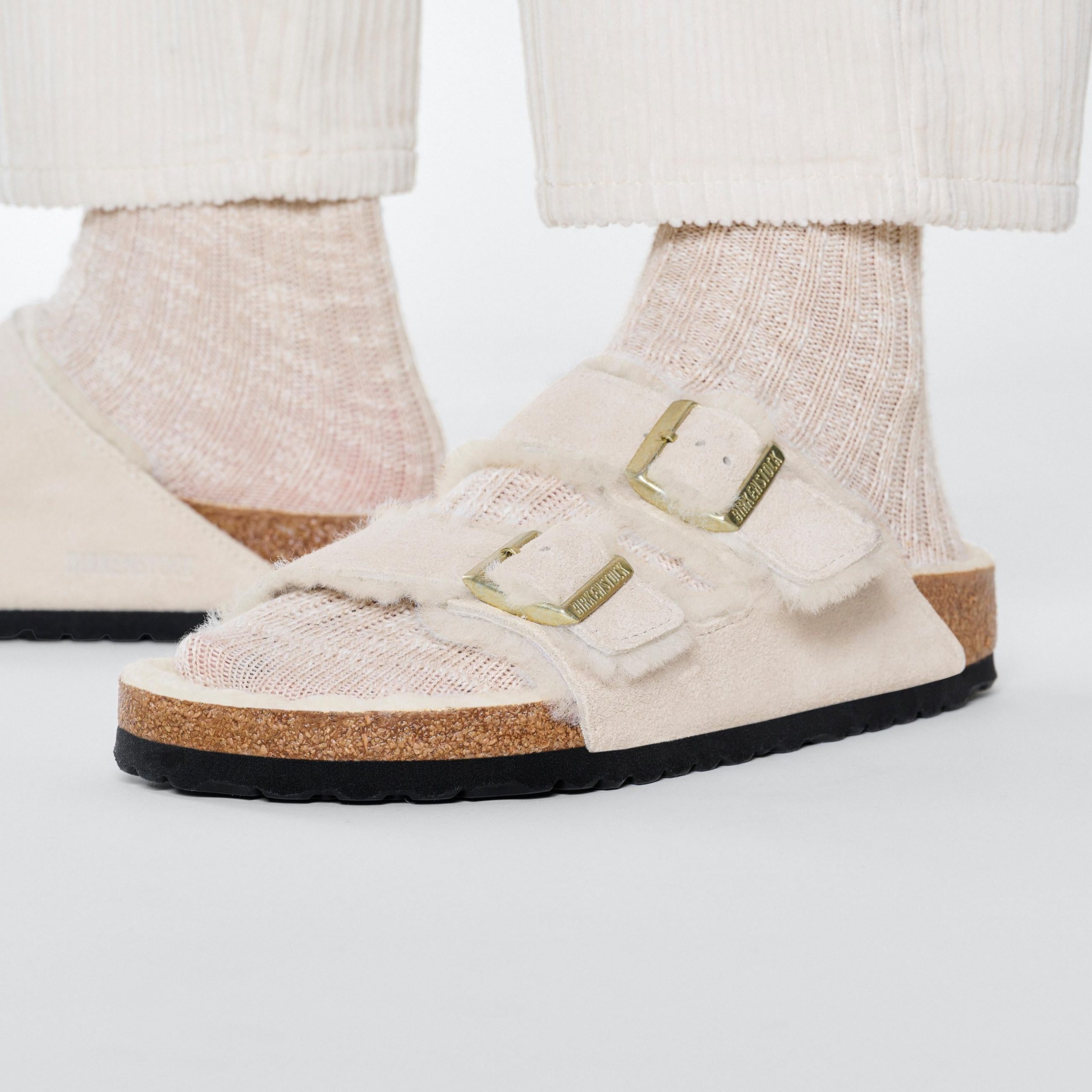 Arizona Shearling Antique White Suede Leather/Shearling - Image 5
