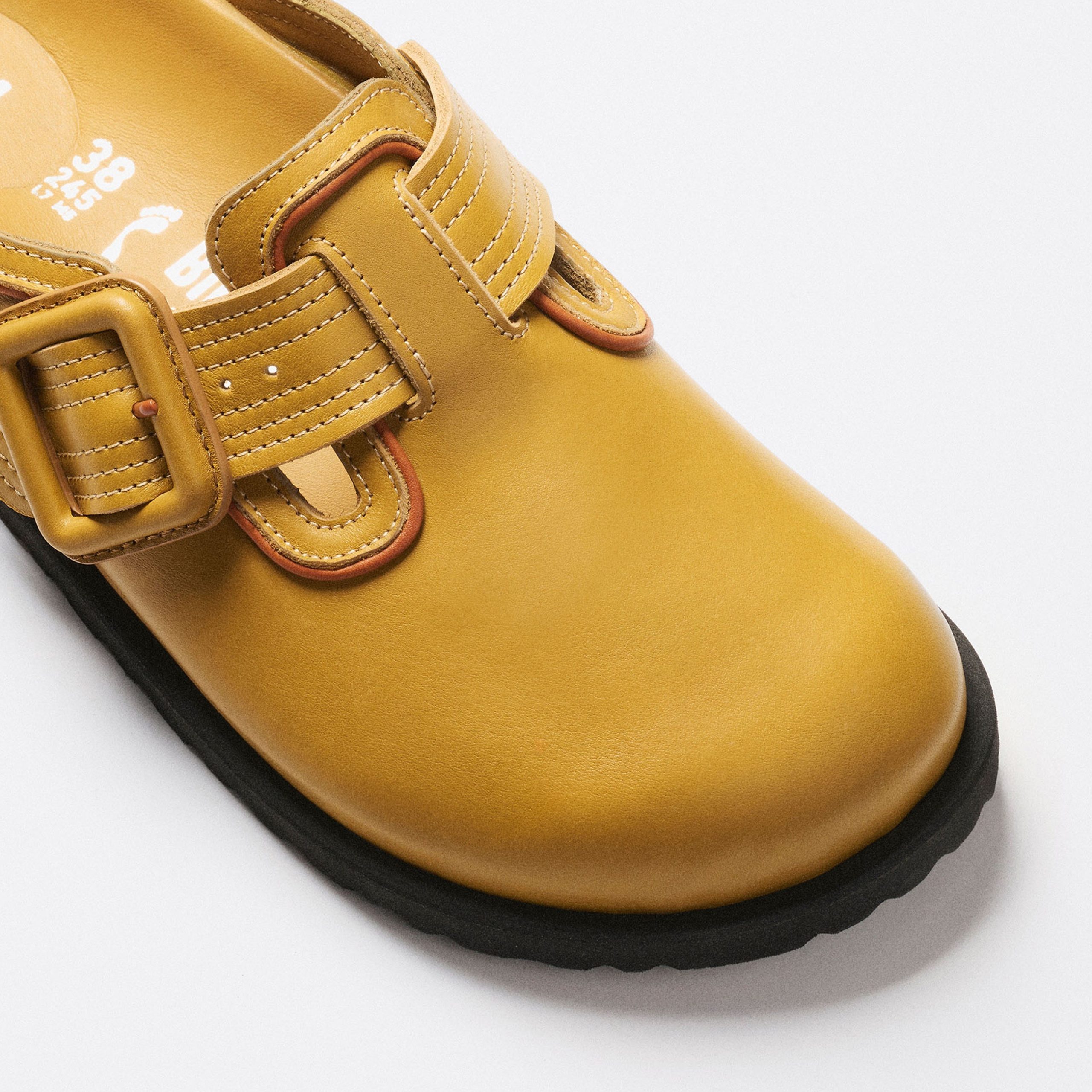 Boston Leather Buckle Exquisite Mustard Brown Nappa Leather - Image 2