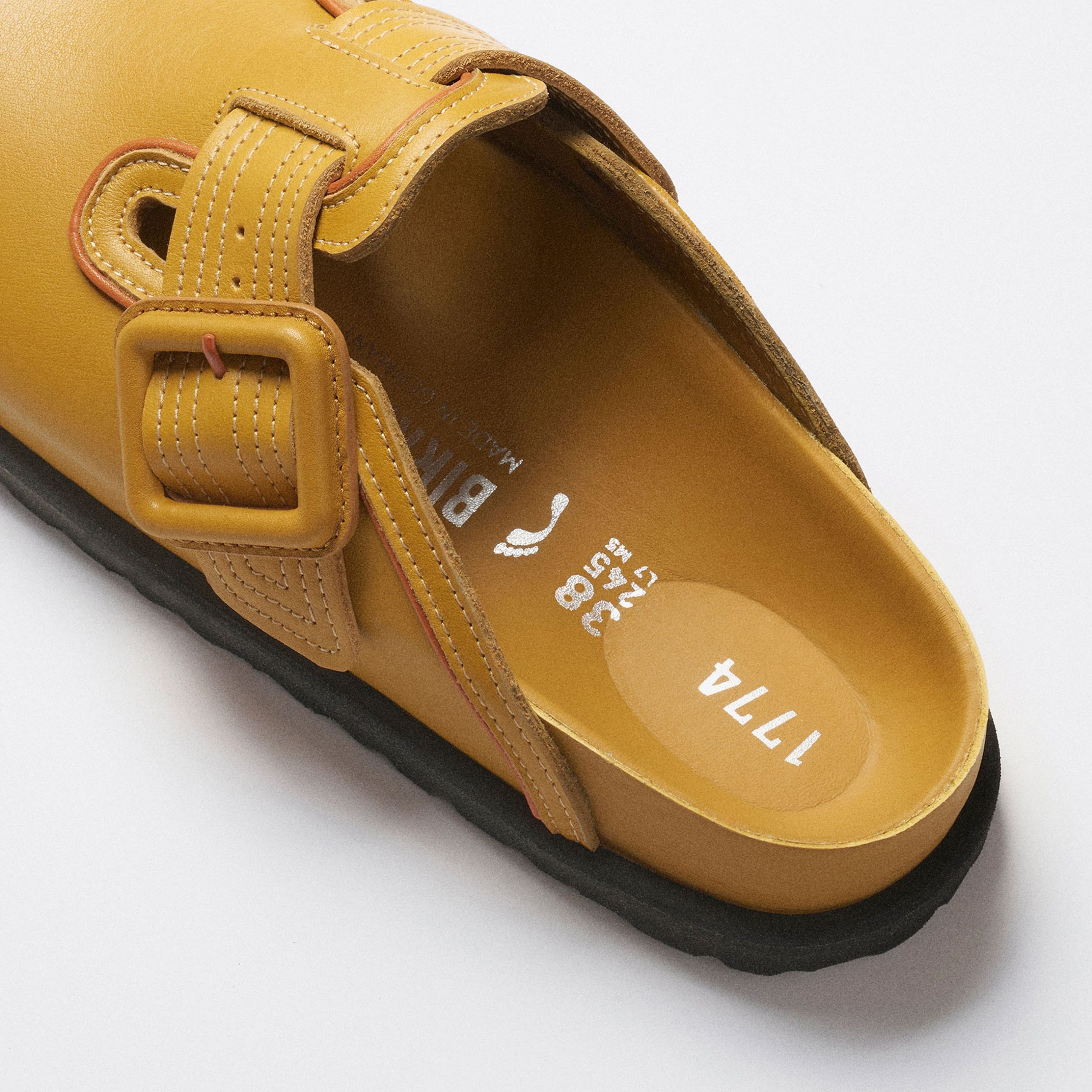 Boston Leather Buckle Exquisite Mustard Brown Nappa Leather - Image 5