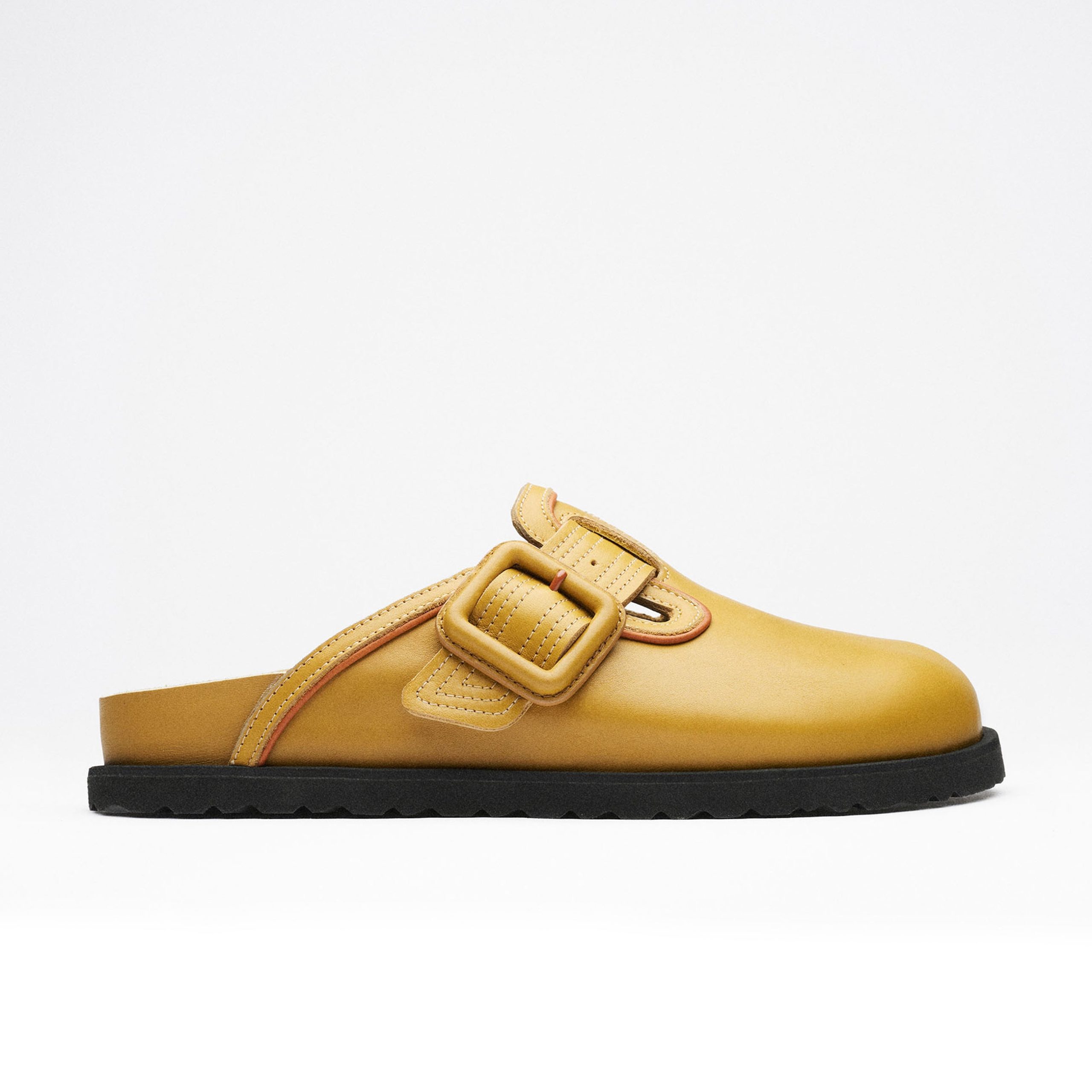 Boston Leather Buckle Exquisite Mustard Brown Nappa Leather - Image 3