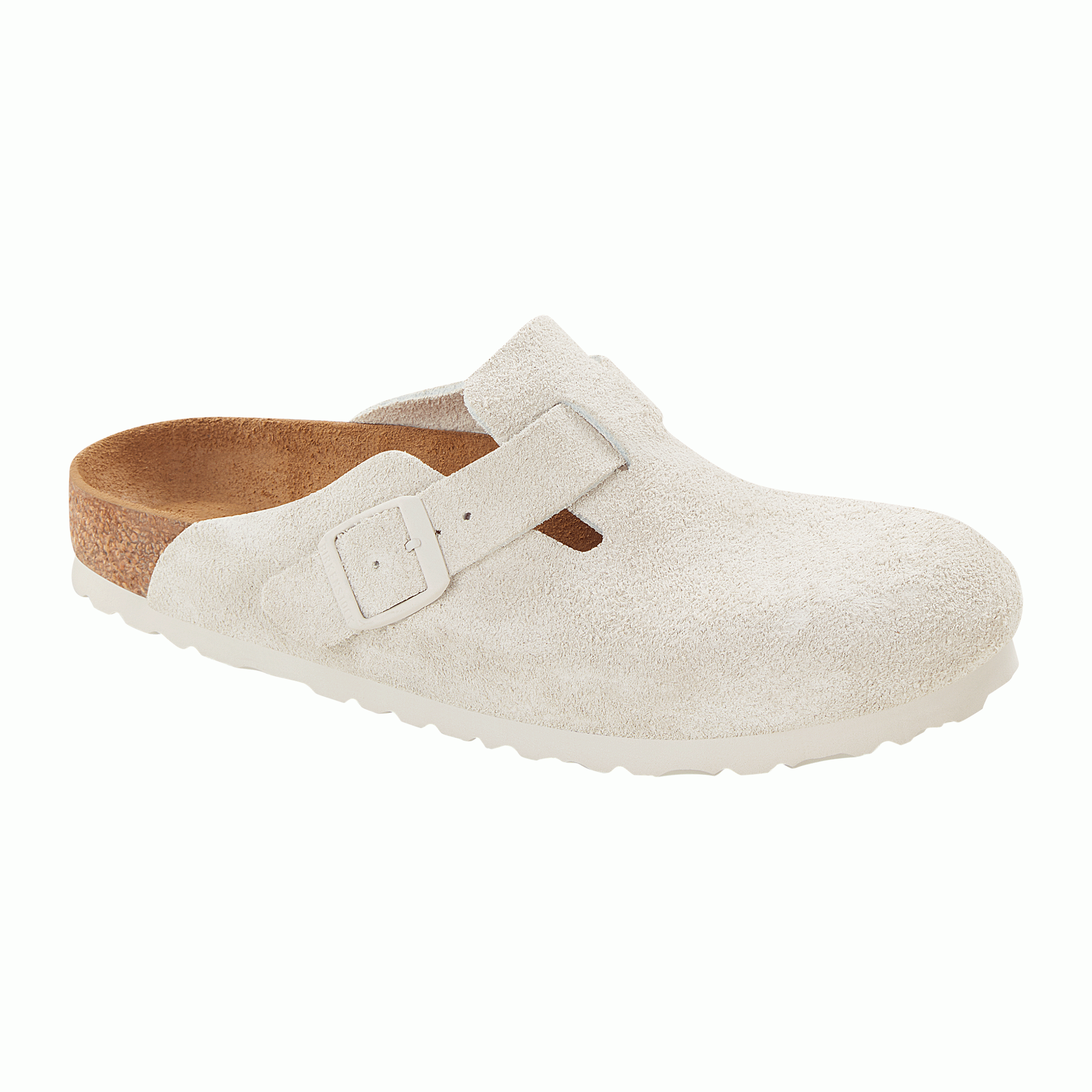 Boston Antique White Suede Leather