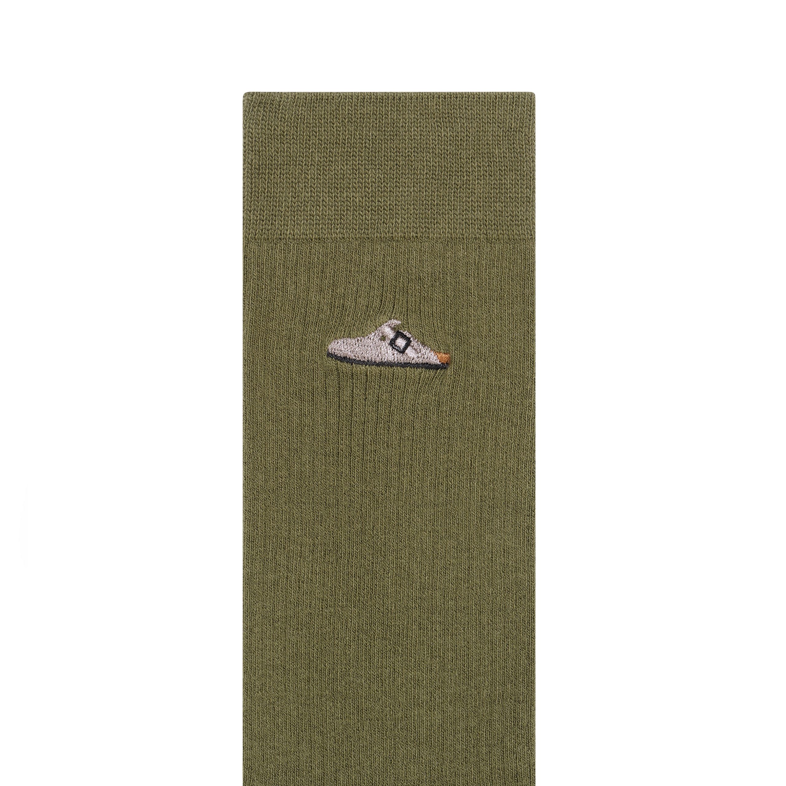 Cotton Rib Socks Pine Green - Image 2