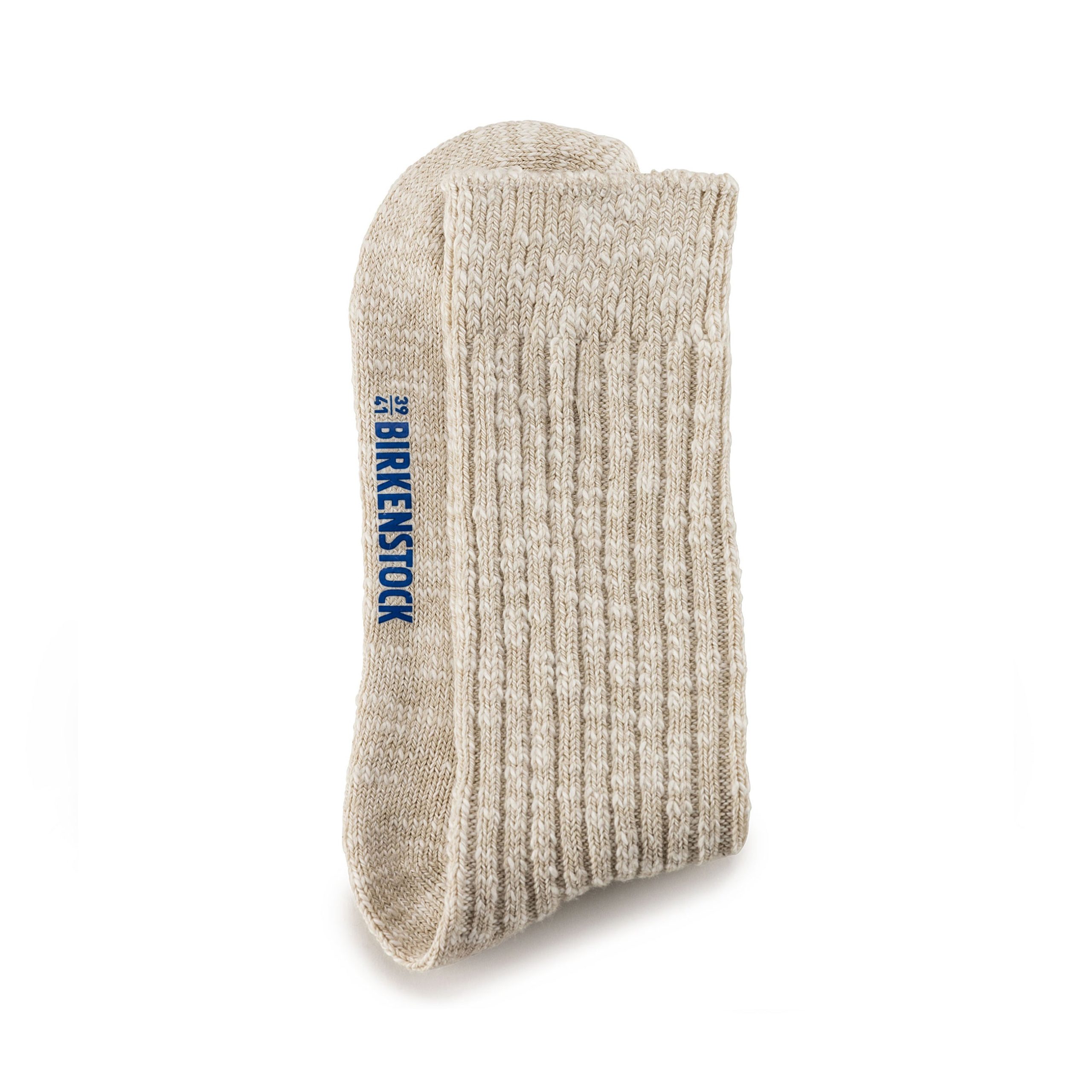 Cotton Slub Sock Beige White - Image 3