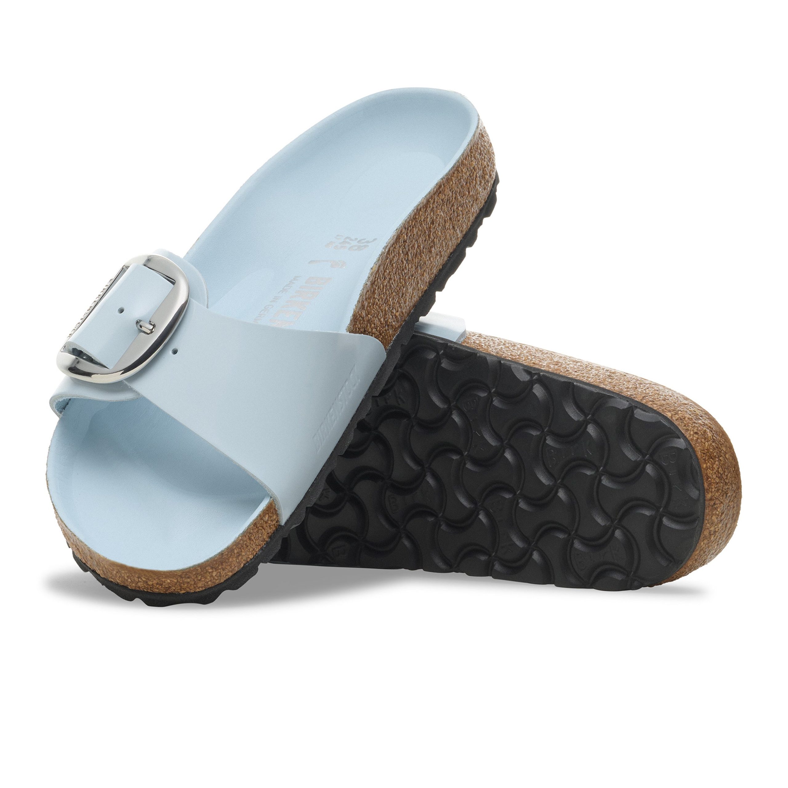 Madrid Big Buckle High Shine Baby Blue Natural Leather Patent - Image 4