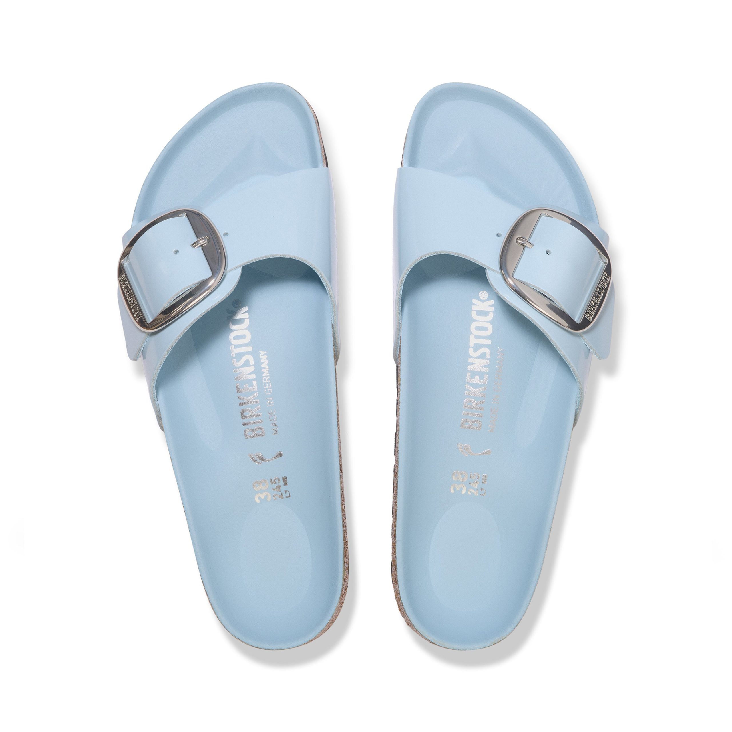Madrid Big Buckle High Shine Baby Blue Natural Leather Patent - Image 3