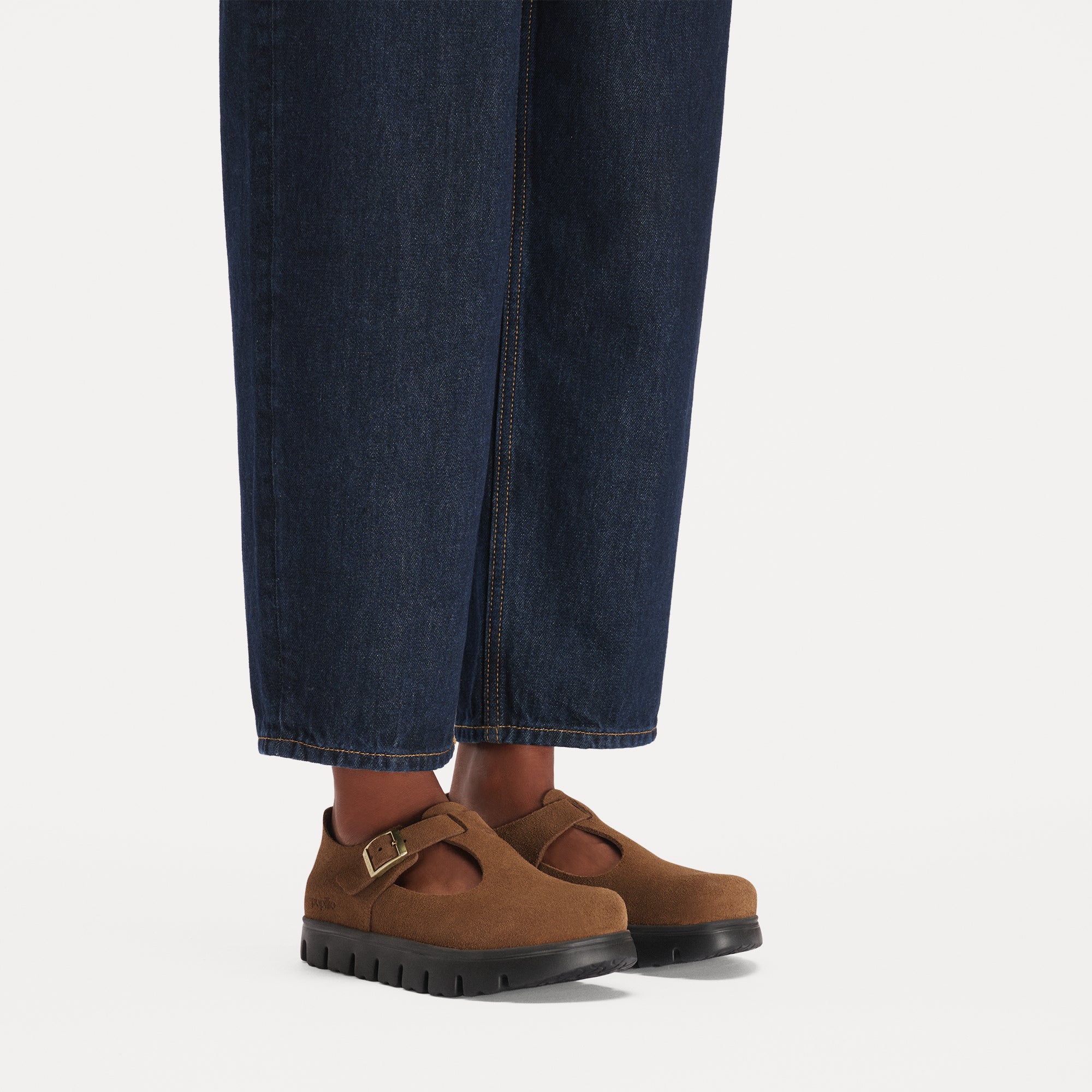 Paris Chunky Dark Tea Suede Leather - Image 5