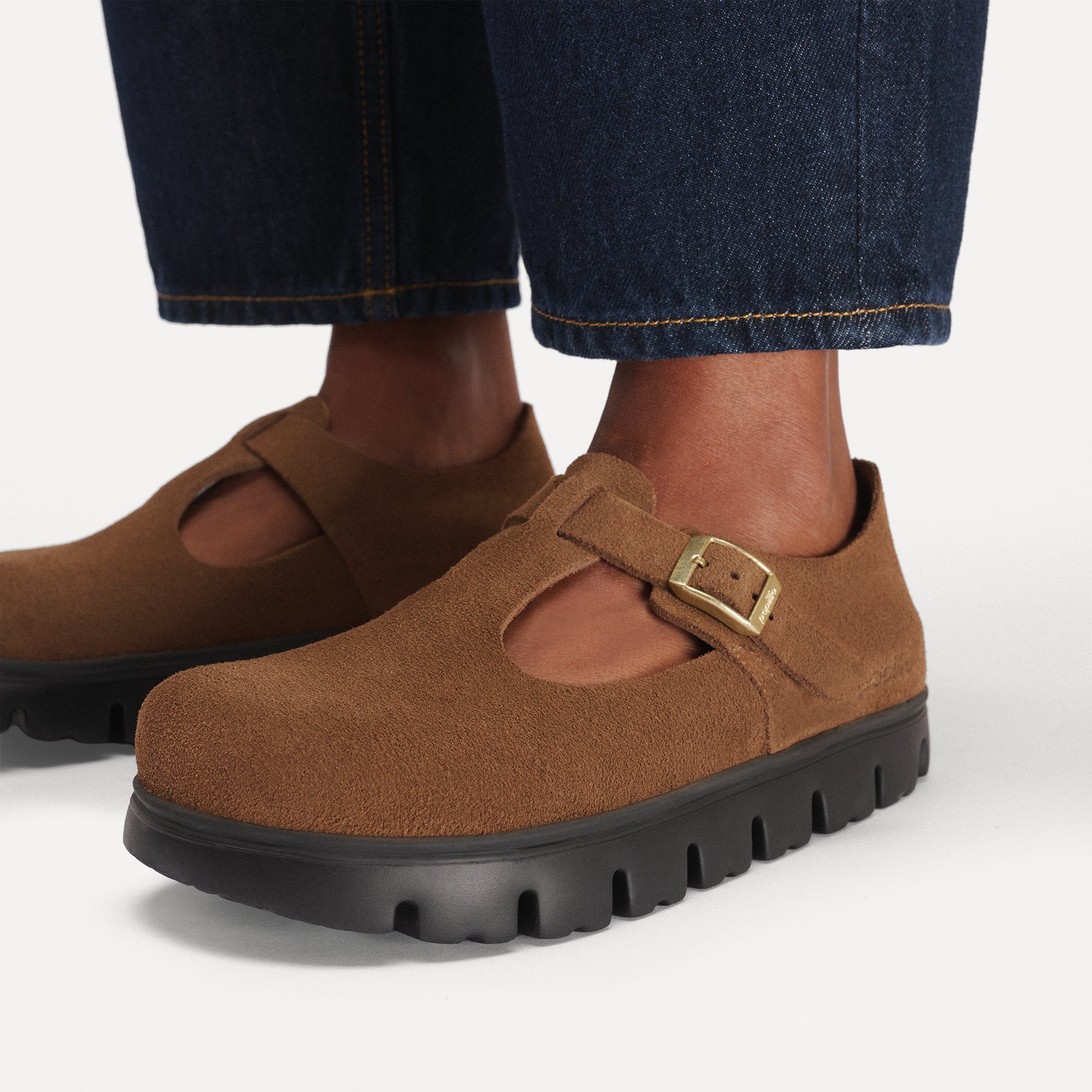 Paris Chunky Dark Tea Suede Leather - Image 6