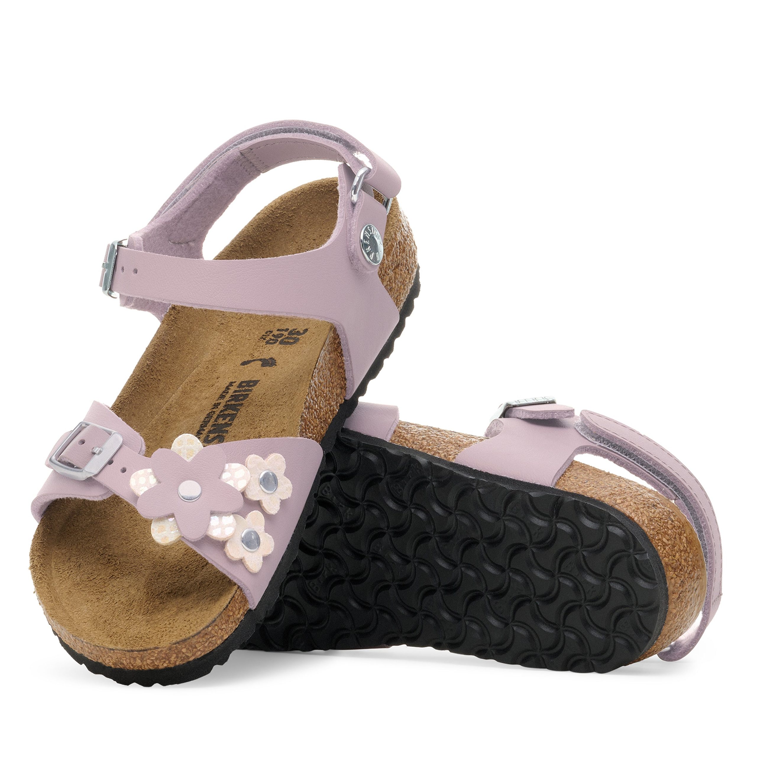 Rio Kids Adjustable Strap Flowers Faded Purple Birko-Flor - Image 4